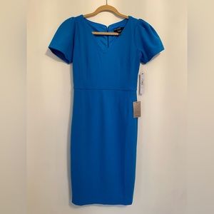 Maggy London Short Sleeve Crepe Midi Dress